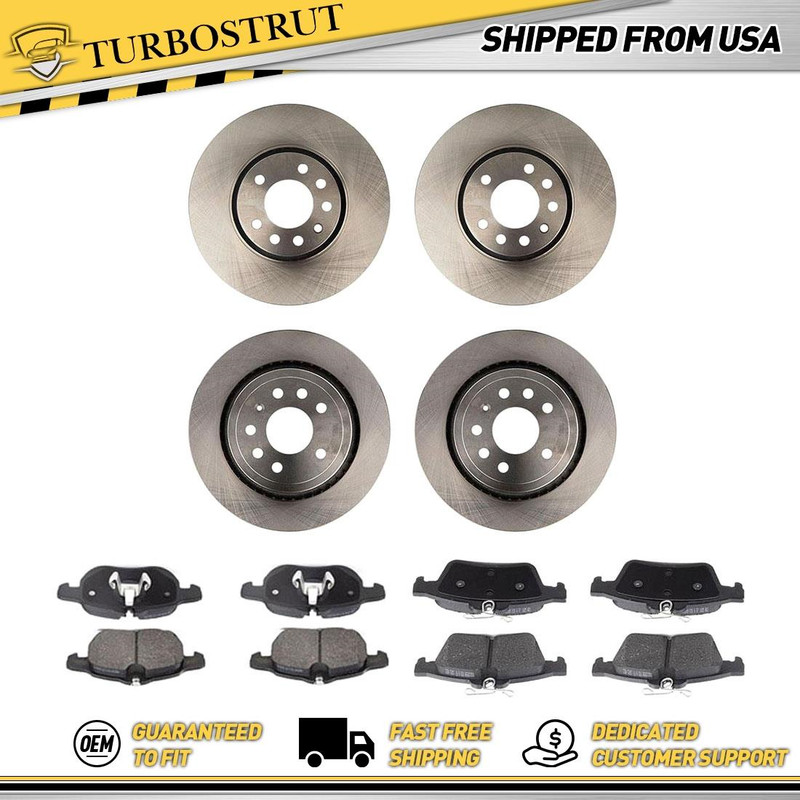 Front & Rear OE Brake Rotors Brake Pads For 2007 2008 Cadillac BLS