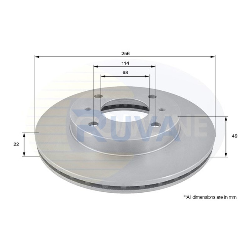 Fits Nissan Almera 2000- Primera 1990-2002 Ruva Front Brake Disc #1