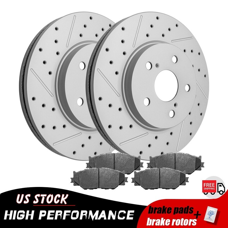 Front Drilled & Slotted Brake Rotors Pads for 2006 – 2013 2014 2015 Lexus IS250