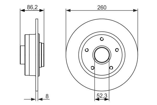 2X 0 986 479 684 Bosch brake disc for Renault