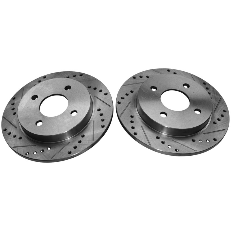 2Pcs 252.5mm Rear Drilled & Slotted Brake Rotors for Ford Fiesta 2014-2019 Focus gallery