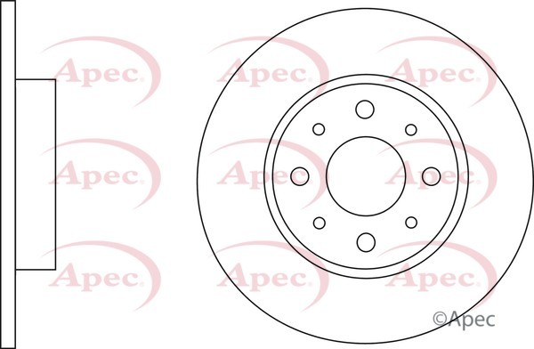 2x Apec Red Rear Brake Discs 251mm Fits Alfa Romeo Mito 51805559