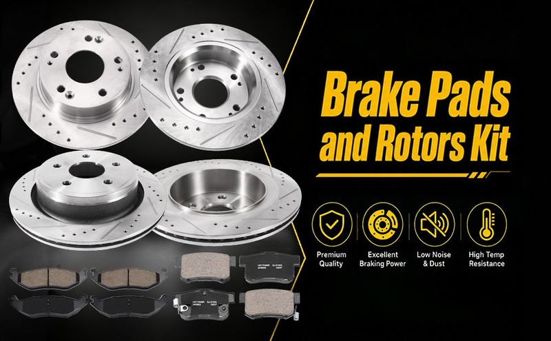 OE Ceramic Brake Pads Front Rear Drilled Rotors Fits Dodge Ram 1500 Aspen Durang gallery