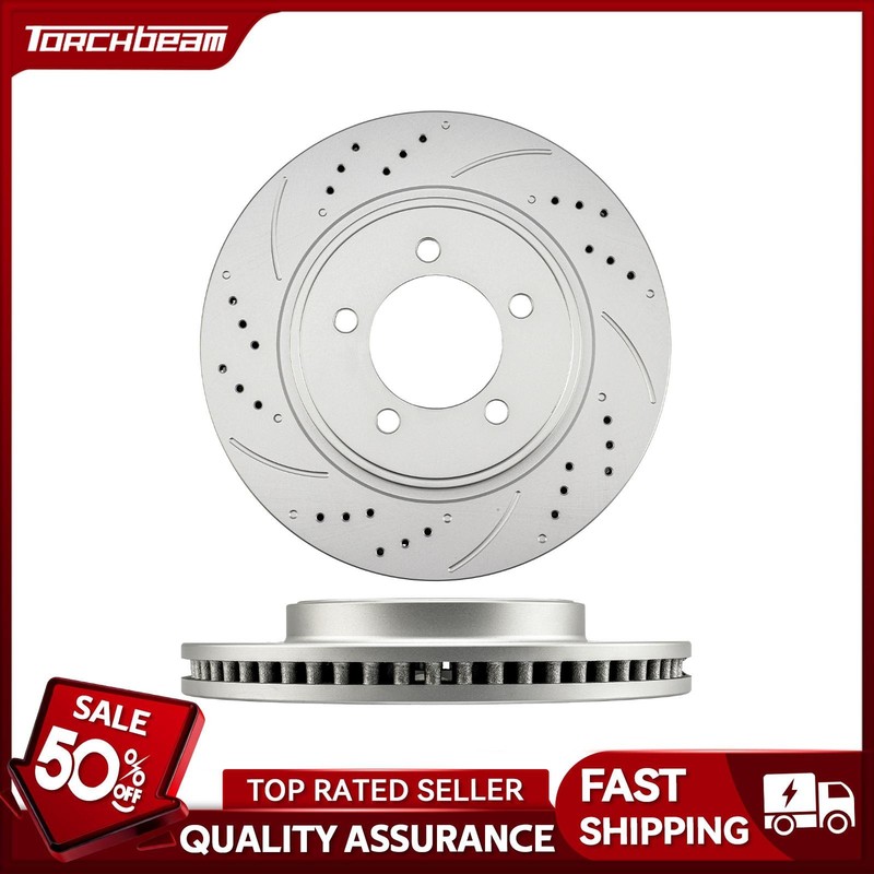 Front Drilled Slotted Vented Brake Rotors Fits Mercury Mountaineer 2006-2010 2PC