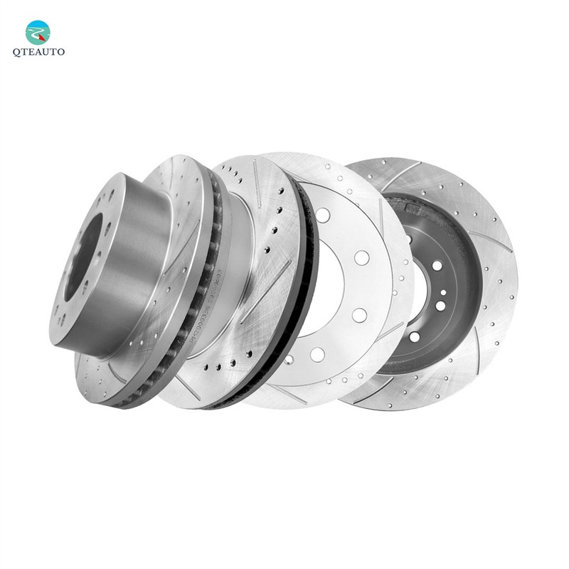 4P F 355mm-R 360mm Drilled Brake Rotors To 2011-2015 Chevrolet Silverado 2500 HD