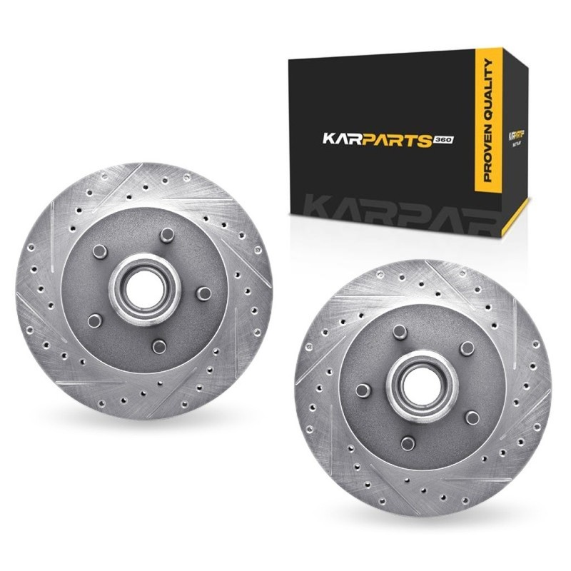 For Chevy Tahoe 1995-2000 Brake Rotors Front | Drilled And Slotted | Silver