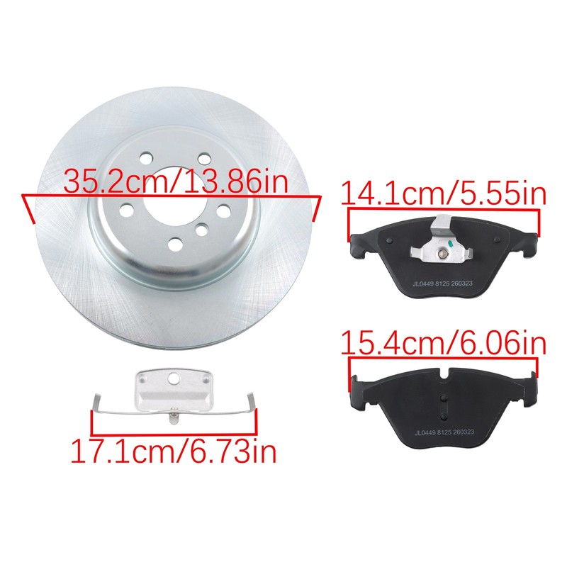LABLT 6Pcs Front Disc Rotors & Ceramic Brake Pads For BMW 535d xDrive 640i F12 gallery