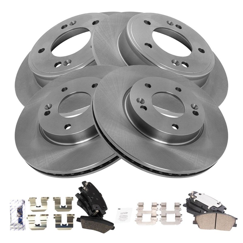 TRQ Front & Rear Brake Pad & Rotor Kit Ceramic Fits 2020-2022 Kia Soul gallery