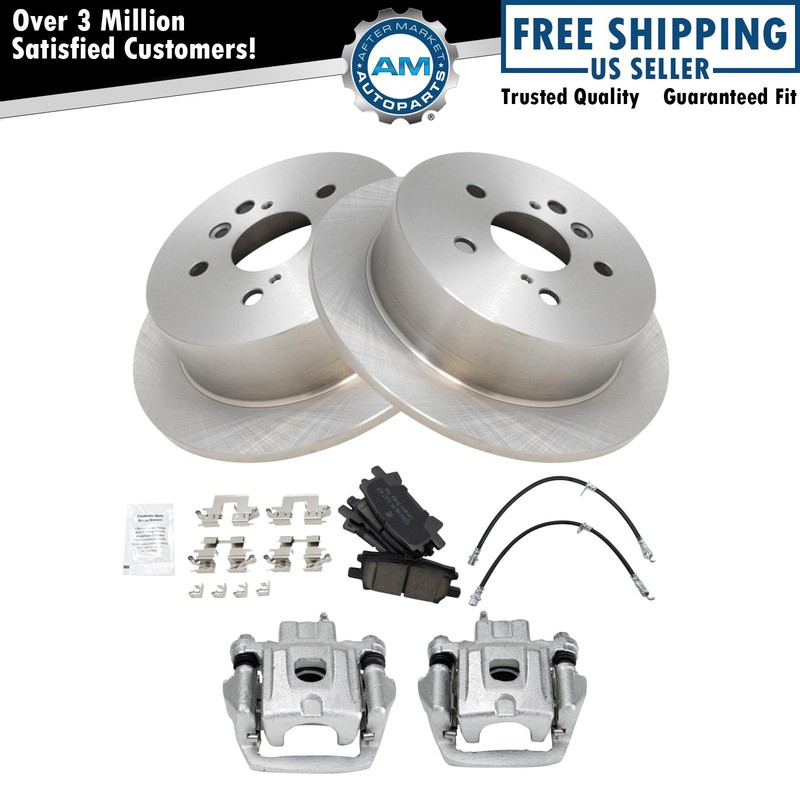 Rear Brake Pad & Rotor Kit Ceramic For 06-07 Highlander 04-06 RX330 RX400h