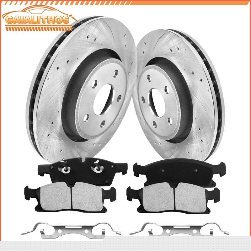 Front Disc Rotors Brake Pads Kit For 2012-2020 Dodge Durango Jeep Grand Cherokee