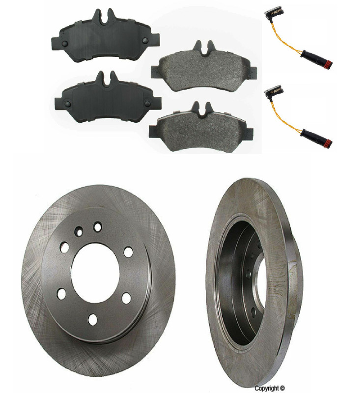 2x REAR Brake Rotor Disc & Pad KIT For SPRINTER 2500 Dodge Freightliner Mercedes