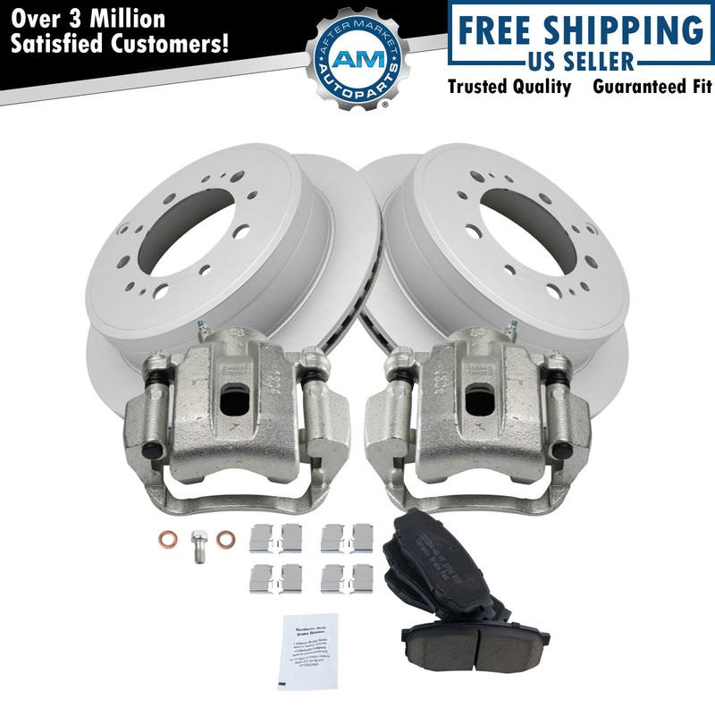 Rear Brake Pads Calipers & Rotor Kit For 08-15 Toyota Sequoia 07-15 Tundra