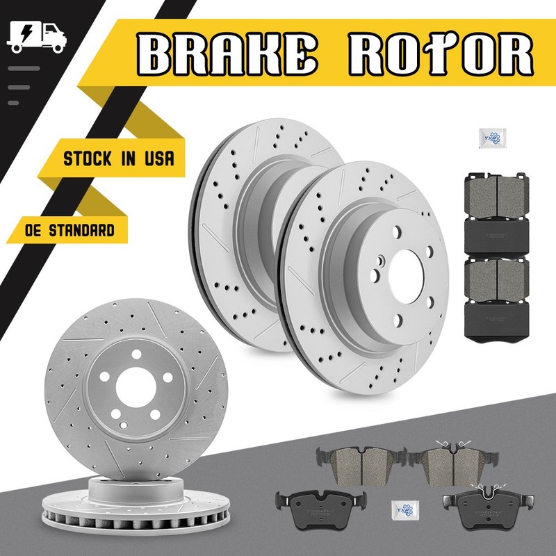 342mm Front &300mm Rear Disc Rotors Brake Pads for Mercedes-Benz C300 C400 C350e