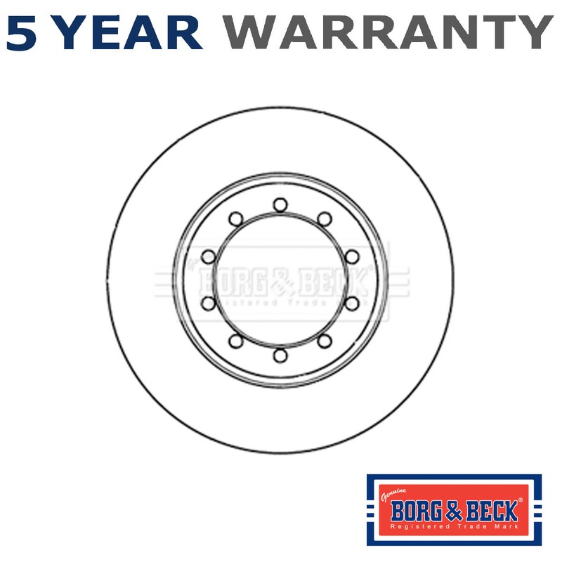 Borg & Beck Rear 1x 1x Brake Disc Fits Ford Transit 2.3 2.4 dCi 2.5 3.2 1488311