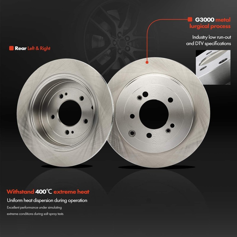 12Pcs Front & Rear Disc Brake Rotors & Brake Pad for Hyundai Tucson Kia Sportage gallery
