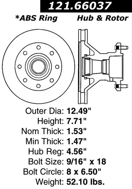 Centric Parts 121.66037 C-Tek Standard Brake Rotor For 85-05 P30 P32 P3500 P42 gallery