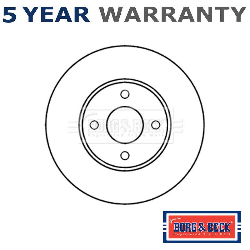 Borg & Beck Front 1x Brake Disc Fits Nissan Micra Note 1.2 1.5 dCi 402061HA0A