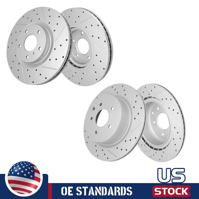 Front & Rear Drilled Brake Rotors For INFINITI EX35 EX37 M35 Nissan 350Z 370Z