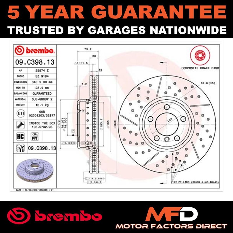Brake Disc Front Brembo Fits BMW 3 Series 1 2 4 #3 34106797602 34116797602 gallery