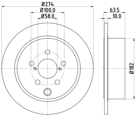 2x Rear Brake Disc Fits Subaru Mintex MDC2568 Outer Ø 274mm Solid gallery