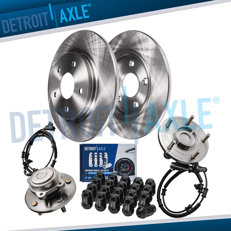 12 inch Rear Disc Rotors Wheel Hubs +20pc Lug Nuts for 08-11 Town Country Routan