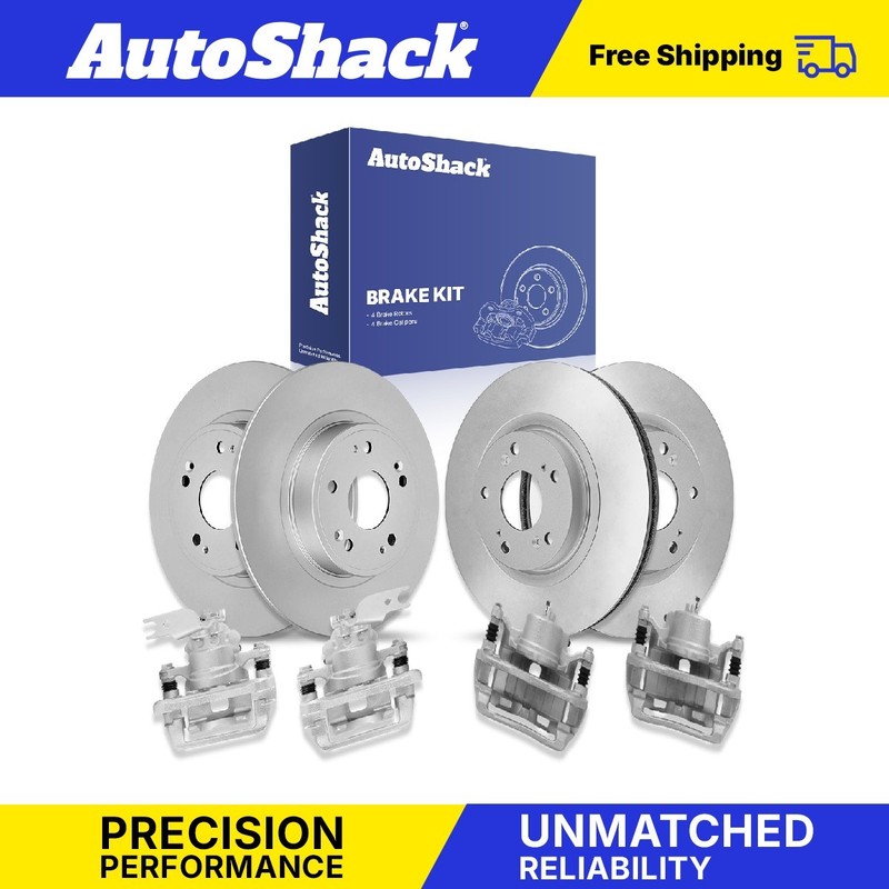 Front Rear Brake Rotors Calipers for Honda, Accord 2013-2017, FWD L4 2.4L