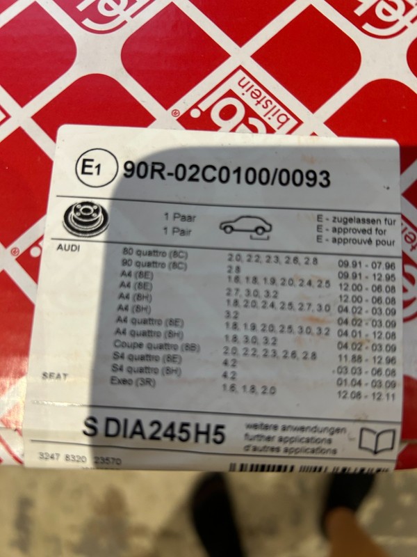2x Brake Discs Pair Solid Rear 245mm 23570 Febi 895615601A, 8E0615601B, gallery