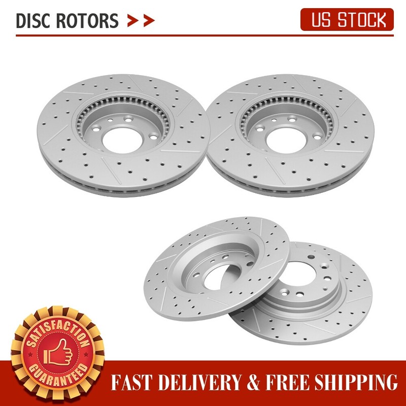 Front & Rear Disc Brake Rotors For Ford Fusion Lincoln MKZ Mazda 6 Mercury Milan