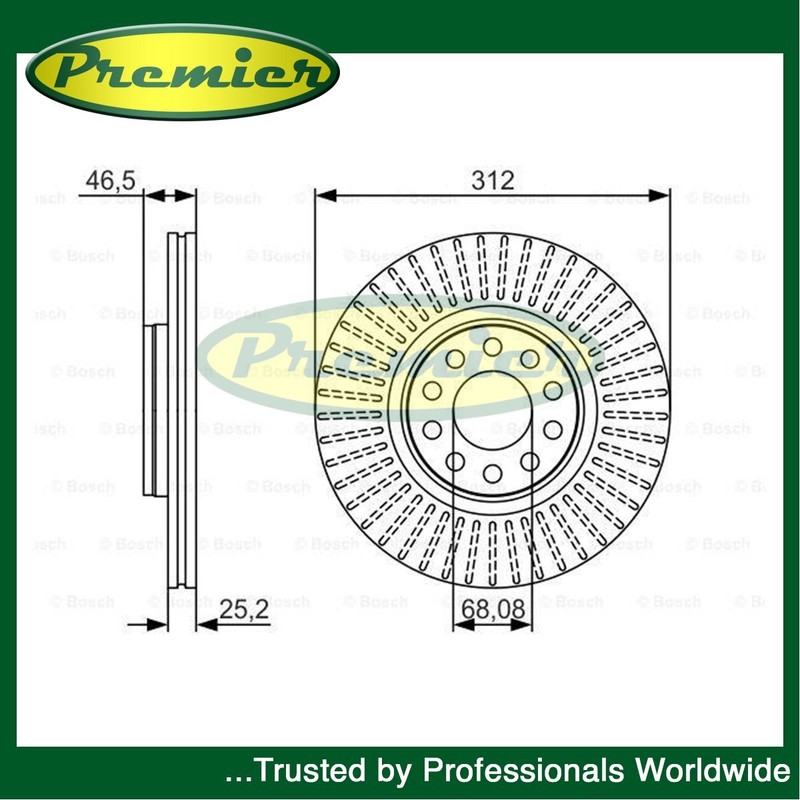 Premier Front Brake Disc Fits VW Passat 2000-2005 Skoda Superb 2001-2008