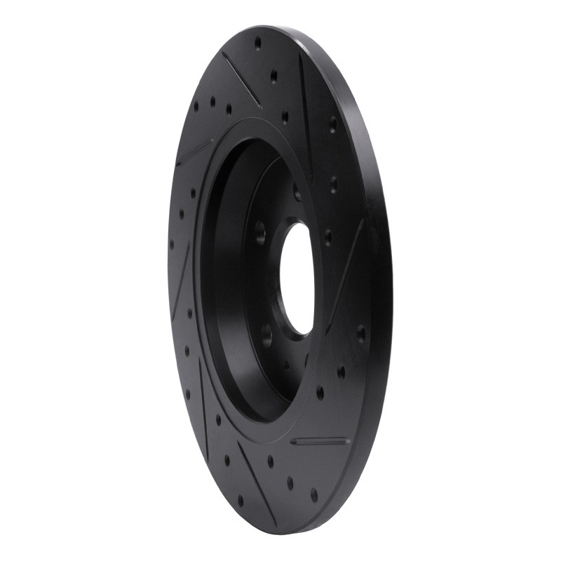R1 For 09-25 Audi A4 Left Drilled & Slotted Black Brake Rotor gallery