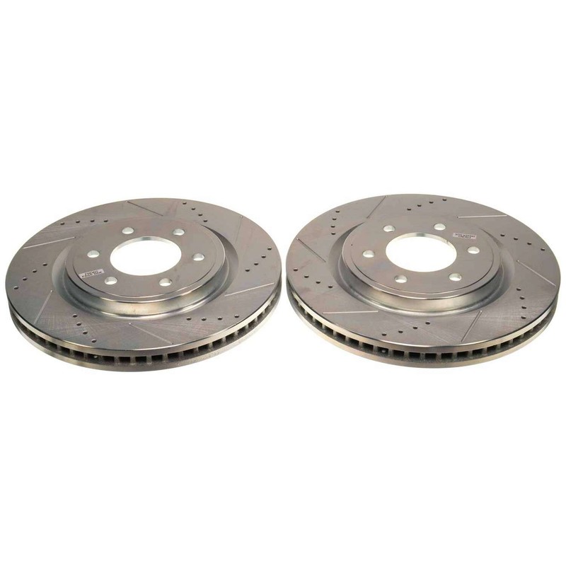 PowerStop Evolution Drilled Slotted Rotors Pair Rear For Ford F-150