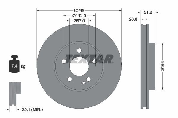 2 x brake disc Textar 92241603 for Mercedes-Benz gallery