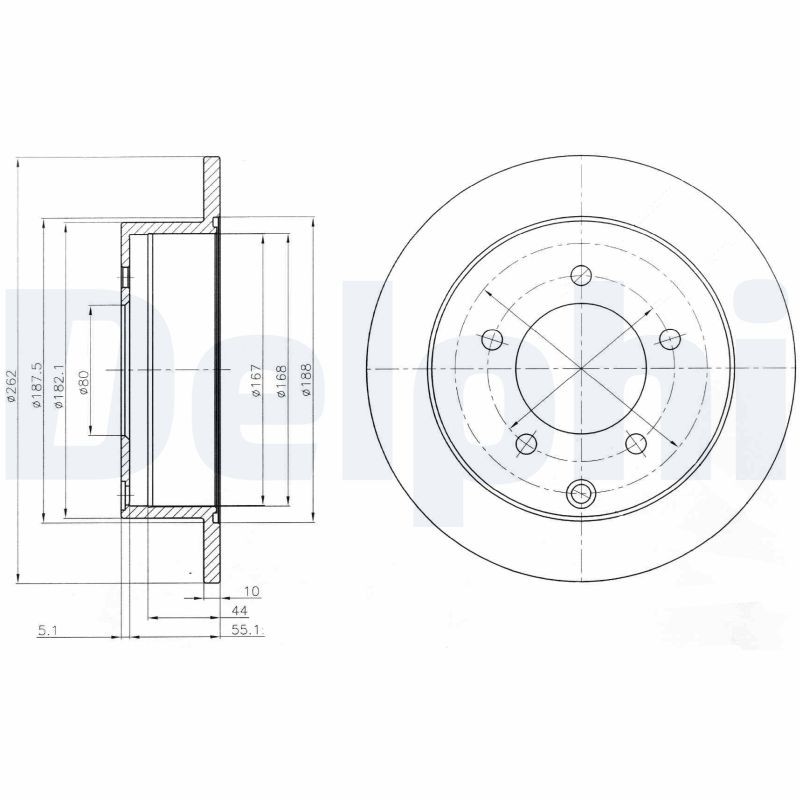 Delphi BG4198 Brake Disc for Mitsubishi