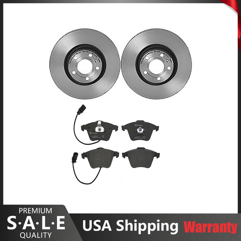 Brembo Front Brake Kit Low Met Pads 321mm Vented Disc Rotors for Audi A6 Quattro