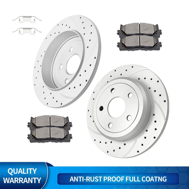 REAR Drilled Rotors Brakes Pads Kits for 11-20 Jeep Grand Cherokee Dodge Durango