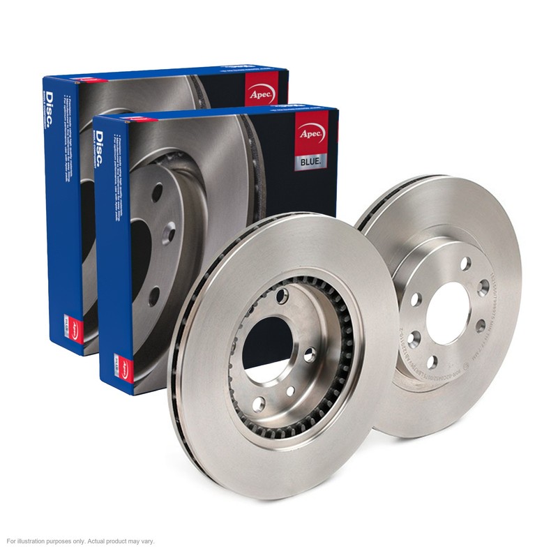 2X APEC Front Brake Discs for DACIA LOGAN 2004- 259mm Vented SDK6065