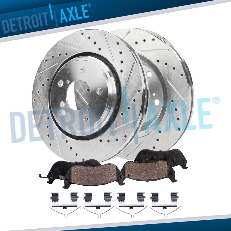 Front Drilled Slotted Brake Rotors Brake Pads Kit for 2014 2015 2016 Acura MDX