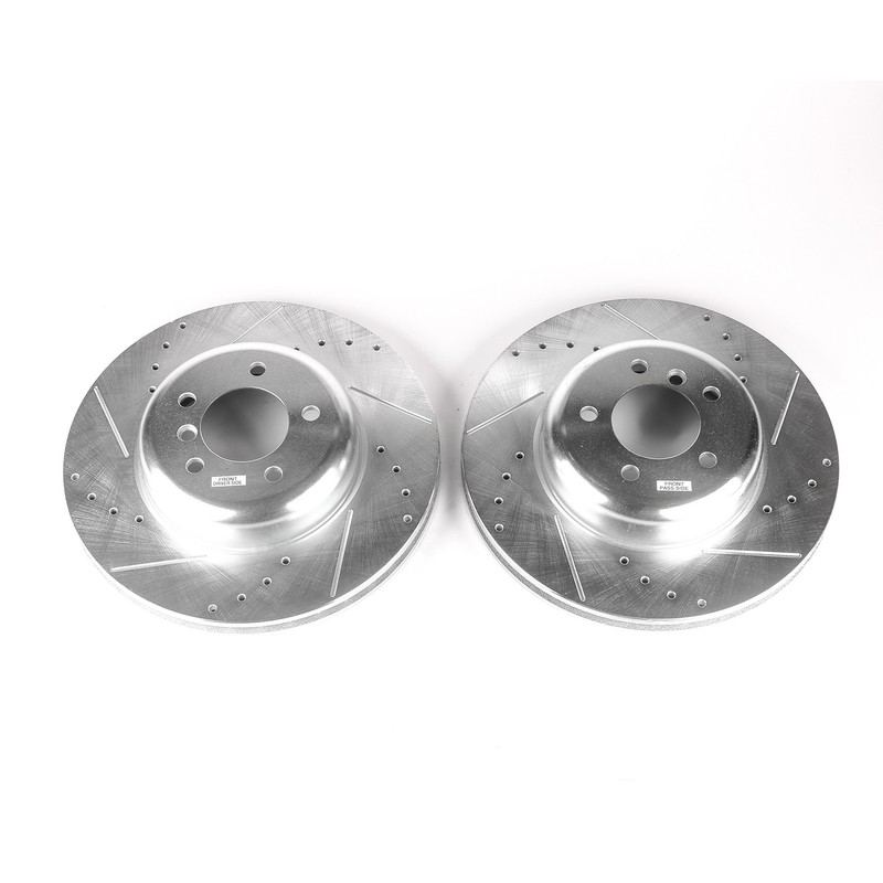 PowerStop Evolution Drilled Slotted Rotors Pair Front For BMW 545i