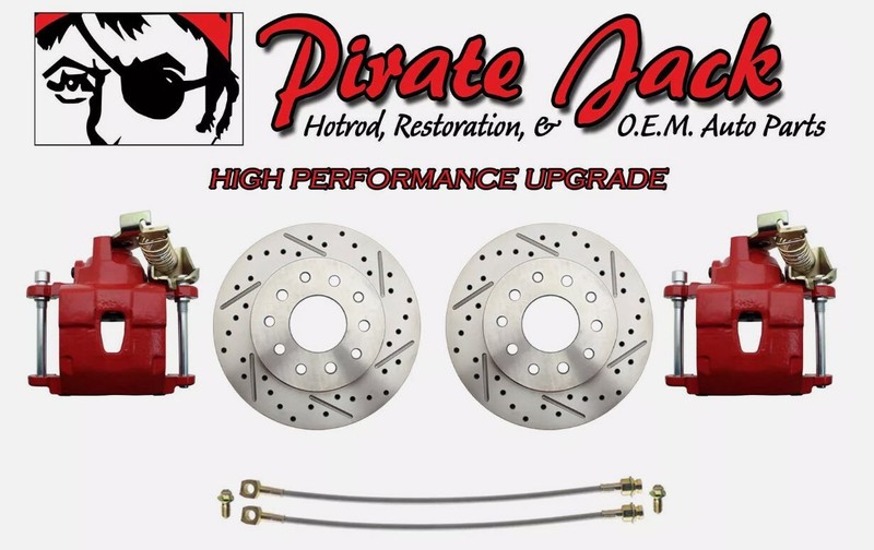 Chevy 10 12 Bolt Rear End Disc Brake Kit Chevelle El Camino, Cutlass Red Caliper gallery