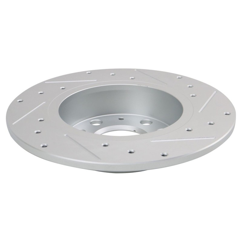 Rear Performance Drilled Slotted G-Coated Disc Brake Rotor Pair for Audi VW gallery