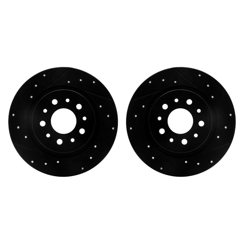 For Fiat 500L 14-19 R1 Concepts Drilled & Slotted Rear Brake Rotor Set