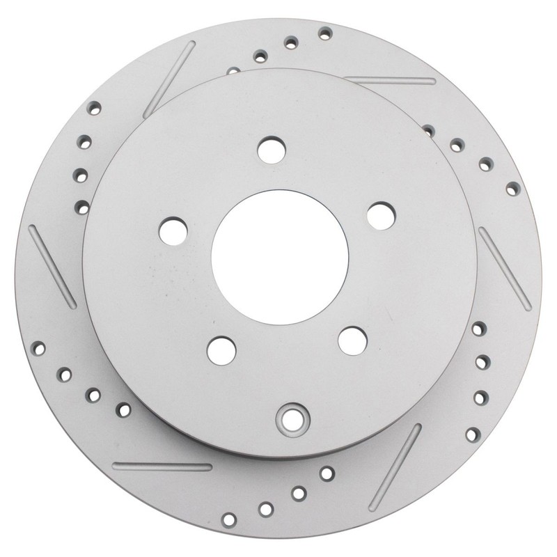 Performance Rear Drilled Slotted Coated Brake Rotor Set for GM New gallery