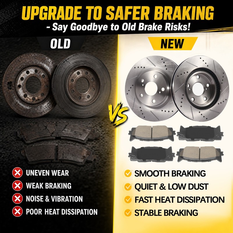 Front Drilled Rotors Brake Pads Kit for Toyota Camry Avalon Lexus ES350 gallery