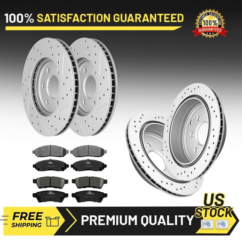 Front Rear Disc Rotors Ceramic Pads for Nissan Frontier Xterra Suzuki Equator