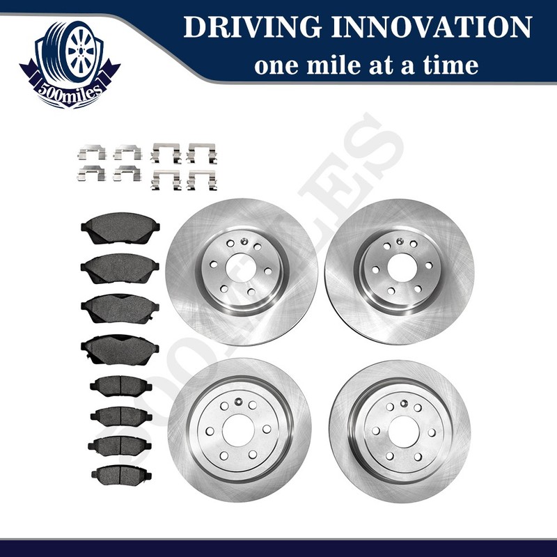 For 2010 -2013 2014 2015 2016 Cadillac SRX Front & Rear Rotors Ceramic Brake Pad