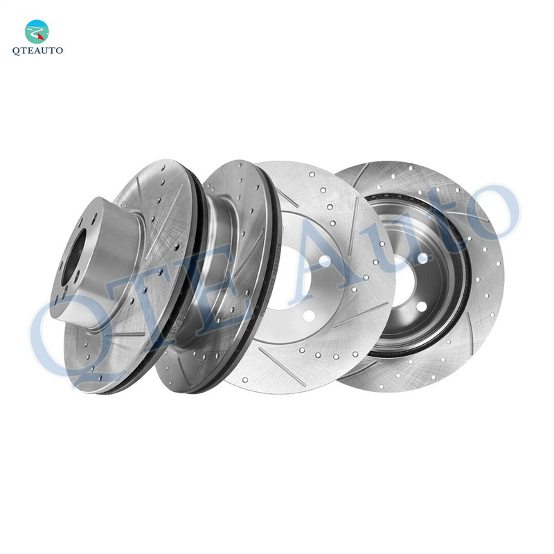 4 Front 312mm-Rear 300mm Drilled Slotted Brake Disc Rotors To 2007-2013 BMW 328I
