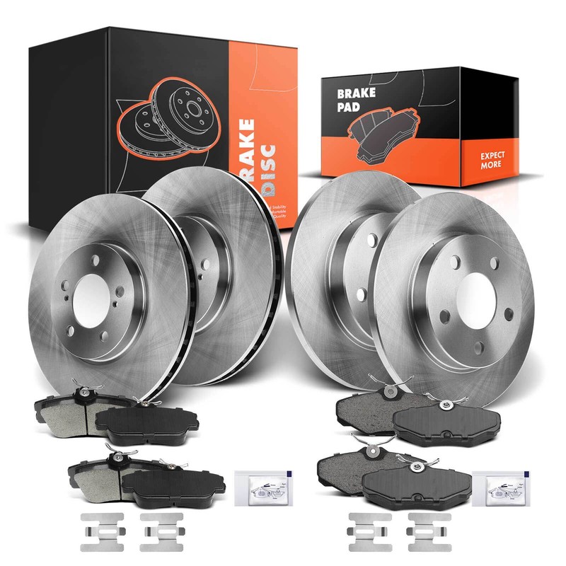 Disc Brake Rotors and Ceramic Brake Pads for Ford Taurus 96-99 01-05 Front Rear