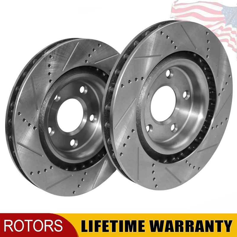 325mm Front Drilled Brake Rotors for Cadillac XLR 2005-2007 Chevy Corvette Pair
