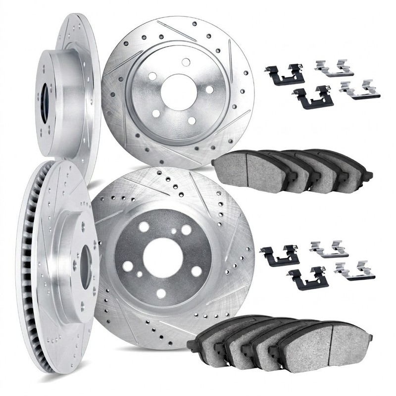 For Volvo S40 2004-2011 Rotor Set | Front And Rear | Cast Iron | Vented | Silver gallery