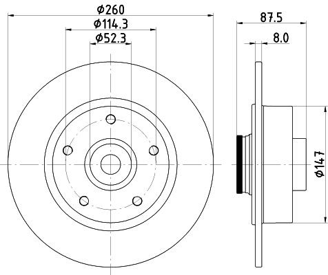 2x Rear Brake Disc Fits Renault Mintex MDC2839C Outer Ø 260mm Solid gallery